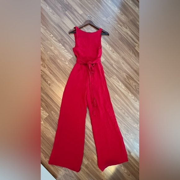 Reformation Red Wide-Leg Jumpsuit with Fitted Bodice - Picture 6 of 16